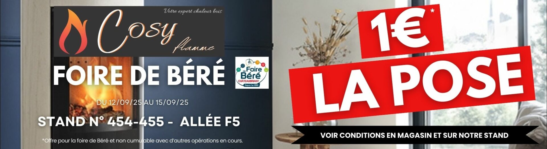 Cosy Flamme Poeles A Granules A Chateaubriant Bandeau Et Banderole Pub